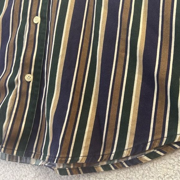 Cherokee vintage striped button up collared long sleeve shirt size large - Picture 4 of 11